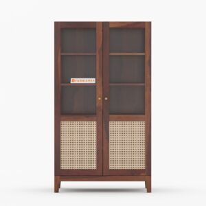Elsie Sheesham Wood Two Door Cane Chest of Drawer