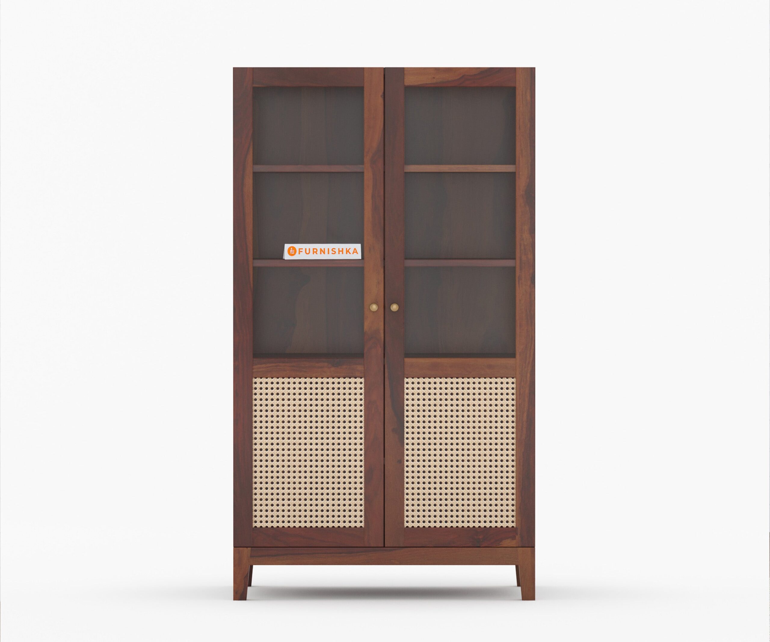 Elsie Sheesham Wood Two Door Cane Chest of Drawer